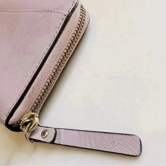 Kate Spade Laurel Way Neda Saffiano Leather Large Zip Around Wallet -Dusty Peony - Picture 4 of 10